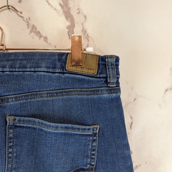 American Eagle Jeans Women 12 Regular High Rise Jegging Skinny Whiskering Medium - Picture 10 of 10
